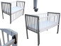Preview: Kinderbett / Beistellbett / Babybett 2in1 120x60cm mit Matratze grau-weiß